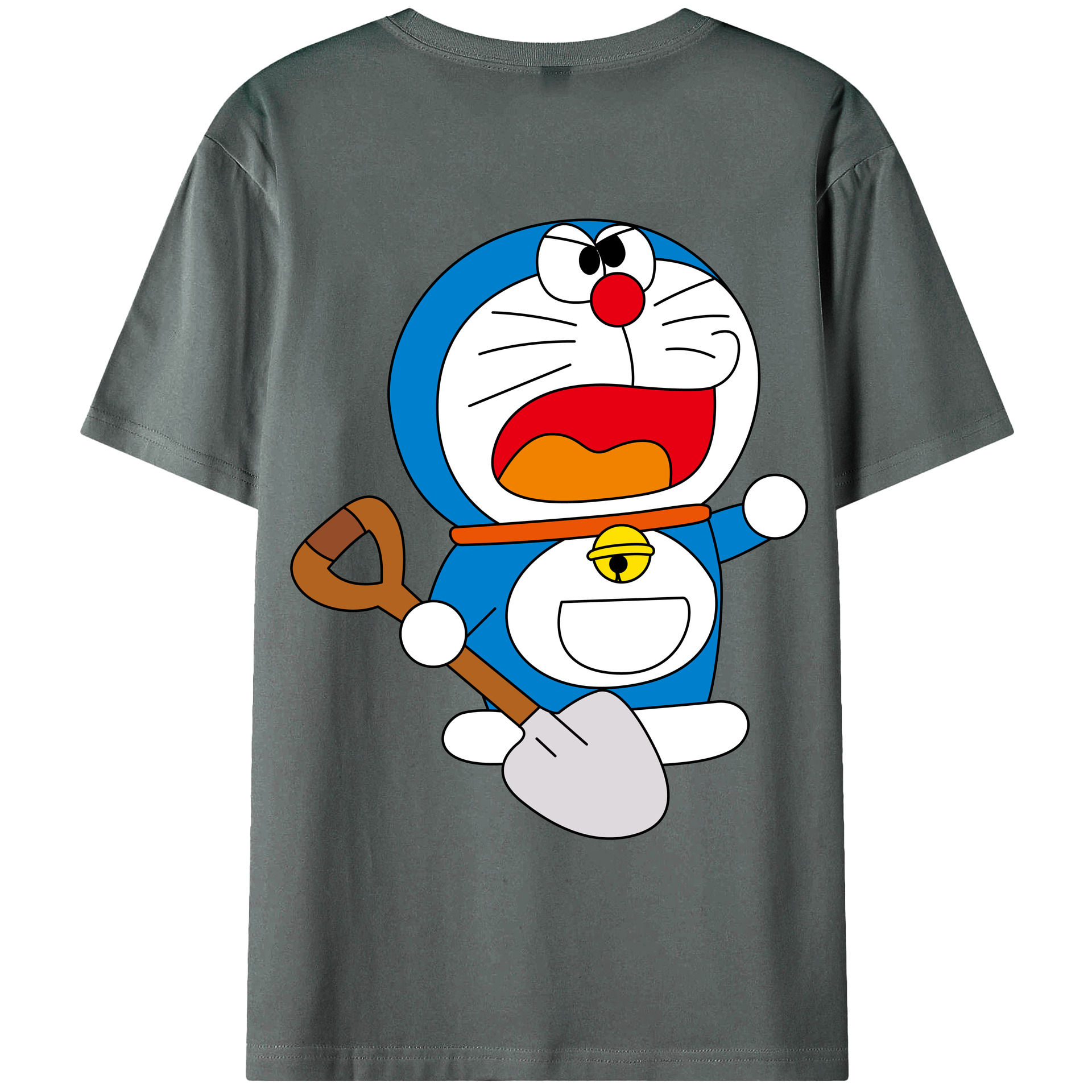 （画像用） ドラえもん Doraemon 綿100％ メンズ半袖Tシャツ（バックプリント） 通気性